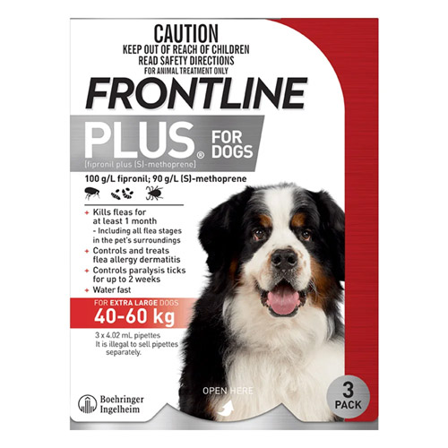 Frontline Plus for Extra Large Dogs above 88lbs (Red)