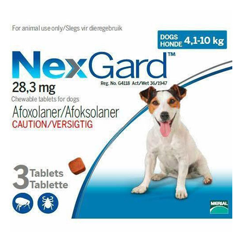 Nexgard Chewables for Medium Dogs 10.1-24 lbs (Blue) 28mg