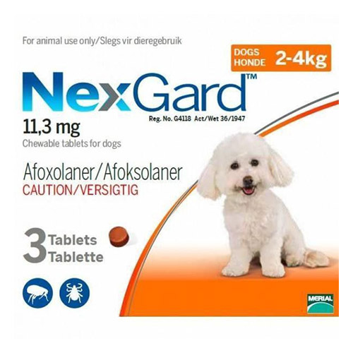Nexgard Chewables for Small Dogs 4-10lbs (Orange) 11mg
