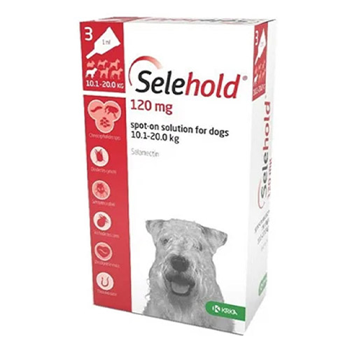 Selehold (Generic Revolution) For Medium Dogs 22-44lbs (Red) 120mg/1.0ml